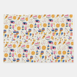 PARTY METERIAL ALL AWrapping Paper Flat Sheet SE Geschenkpapier Set