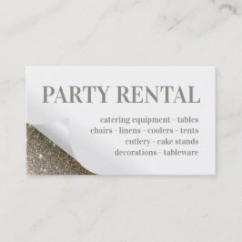 Party Mietmaterial Decke Glitzer Ecke geklappt Visitenkarte