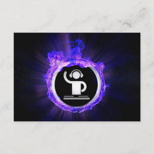 Party mit blauer Flamme DJ-Symbol-Laserlicht Einladung