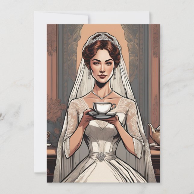 Party mit botanischem Gartentee Brautparty Einladung (Vorderseite)