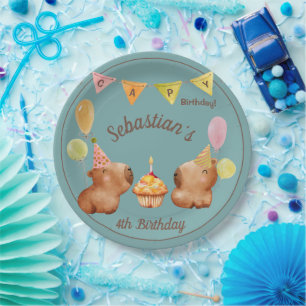 Party mit der Capybara Pappteller