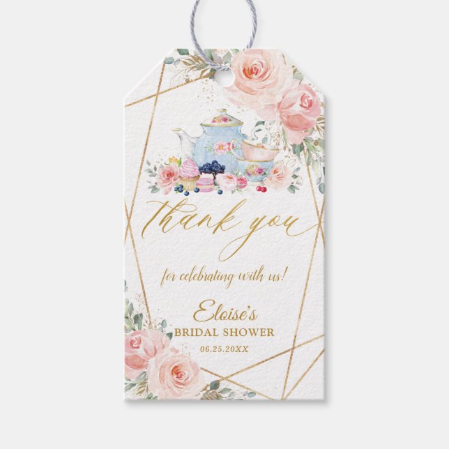 Party mit geometrischem Brautparty für den Blument Geschenkanhänger (Vorderseite)