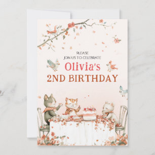Party mit Katzen Faltenpackung Einladung