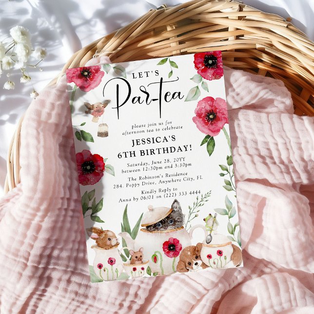 Party mit Poppies: Das kleine Mädchen zum Geburtst Einladung (Von Creator hochgeladen)