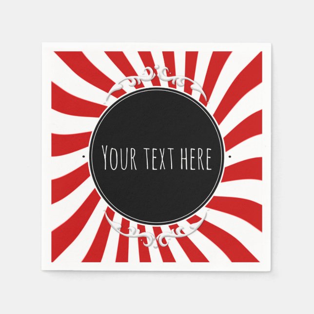 Party mit roten und weißen Whimsiksteinen Serviette (Vorderseite)