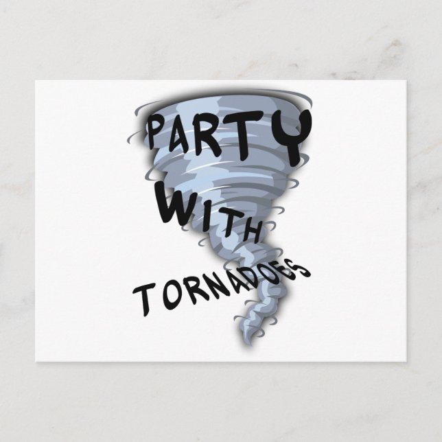 Party mit Tornados Einladungspostkarte (Vorderseite)