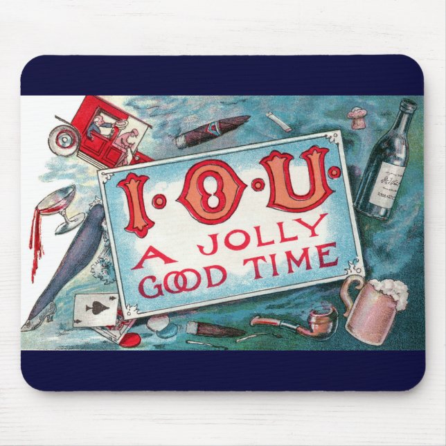 Party mit Vintagen Gewürzen, Glücksspiele Rauchen Mousepad (Vorne)