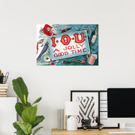 Party mit Vintagen Gewürzen, Glücksspiele Rauchen Poster