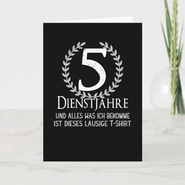 Party Mitarbeiter 5 Jahre Firmenjubiläum Karte (Vorderseite)