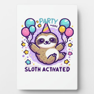 Party Mode Sloth Activated Birthday Balloon Sloth  Fotoplatte