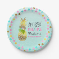 Party mögen eine Ananas-Papierplatte 7" rosa Gold