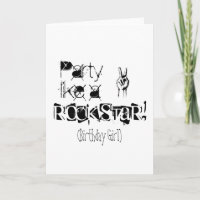Party mögen eine rockstar Geburtstagskarte