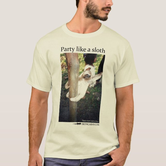 Party mögen einen Sloth T-Shirt (Vorderseite)