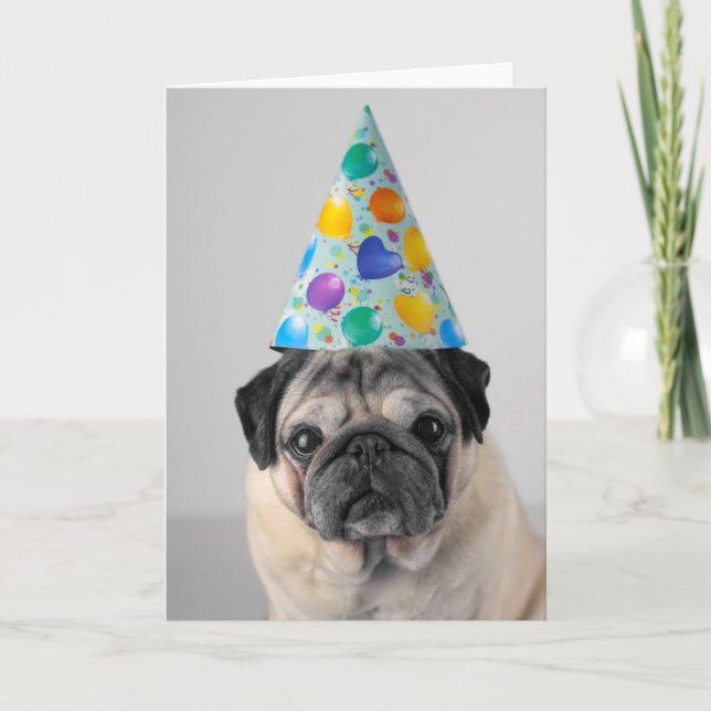 Party Mops Karte (Vorderseite)