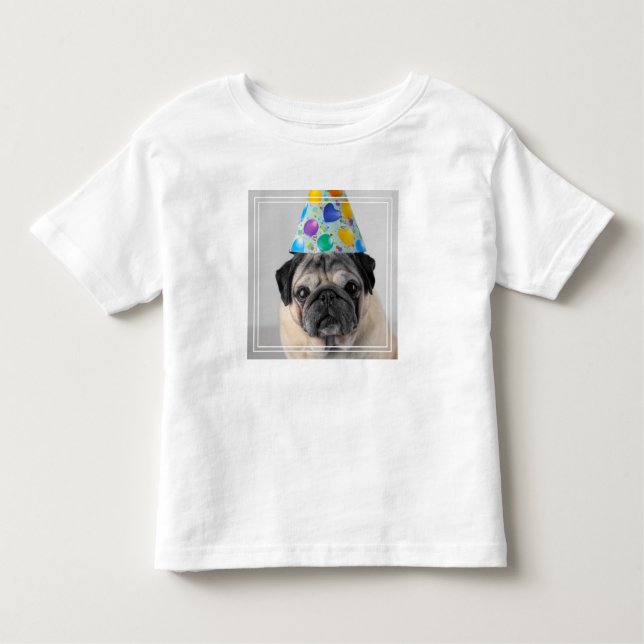 Party Mops Kleinkind T-shirt (Vorderseite)