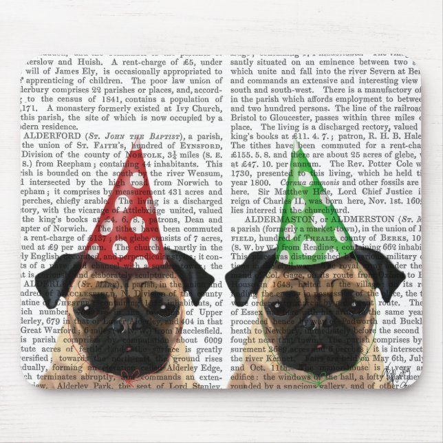 Party Möpsen Pair Mousepad (Vorne)
