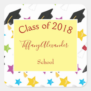 Party Multi-Color-Abschluss Quadratischer Aufkleber