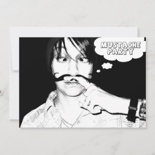 Party mustache: Comic Einladung