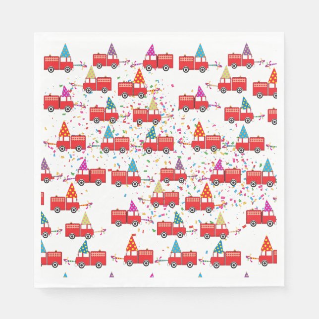 Party-Muster für rote LKW Serviette (Vorderseite)