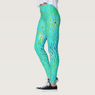 Party Muster mit Feuerwerk in Aqua Leggings