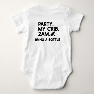 PARTY MY CRIB BABY STRAMPLER