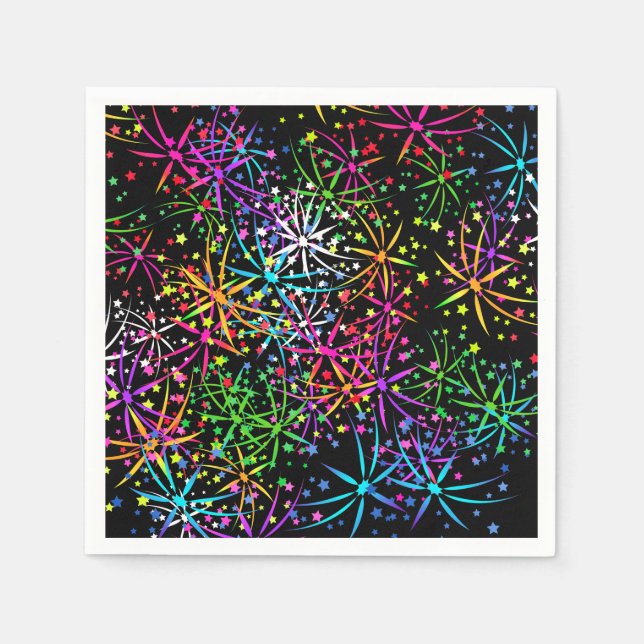 Party Napkin Regenbogen Feuerwerk Leuchtturm Route Serviette (Vorderseite)