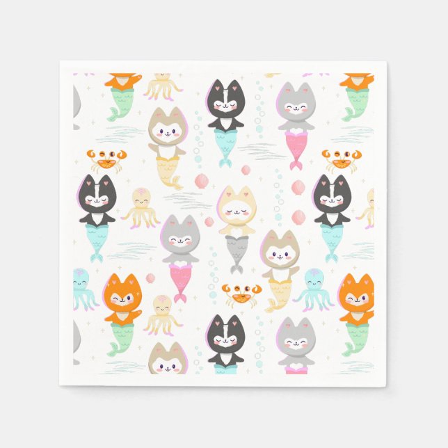 Party Napkins Nautical Themed Birthday Party. Serviette (Vorderseite)