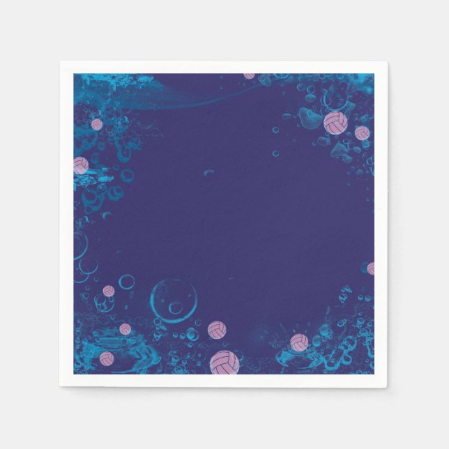 Party Napkins Water Polo - Rosa Serviette (Vorderseite)
