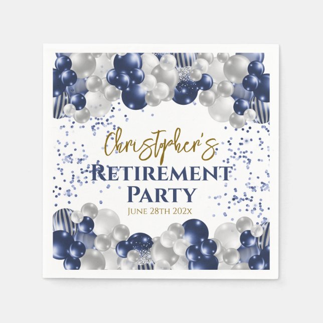Party Navy Balloons Serviette (Vorderseite)