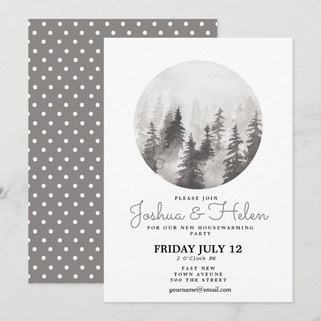 Party neues Haus in den Bergen Einladung (Vorne/Hinten)