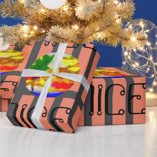 PARTY NICE_ORANGE_BLACK GESCHENKPAPIER