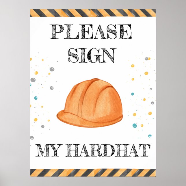 Party niedlicher Junge zum Geburtstag Baumaschinen Poster (Vorne)