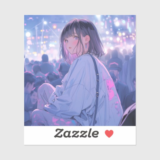 Party Night | 東京娘 GenerartiveAI シール Aufkleber (Blatt)