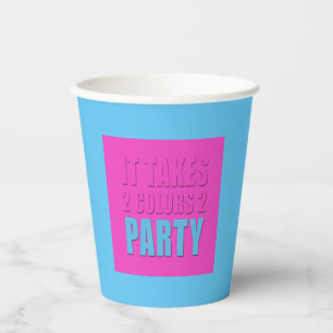 Party nimmt zwei Farben rosa blaues Papier Cup Pappbecher