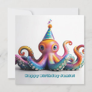 Party Octopus - Design von Niedlichen Geburtstagen Feiertagskarte