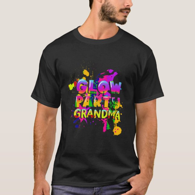 Party Oma Paint Spritzer Effekt 80er Kostüm T-Shirt (Vorderseite)