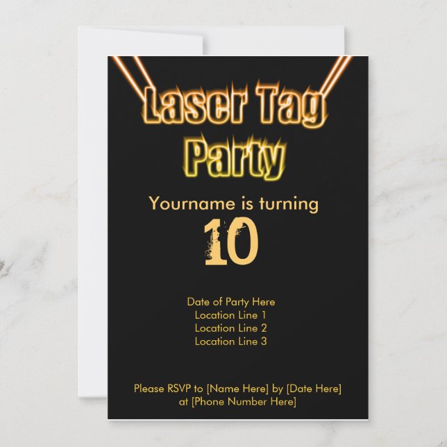 Party Orange Einladung (Vorderseite)