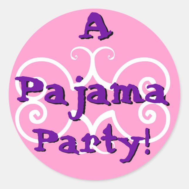PARTY - Pajama-Party mit Aufkleber für Feierliche  (Vorderseite)