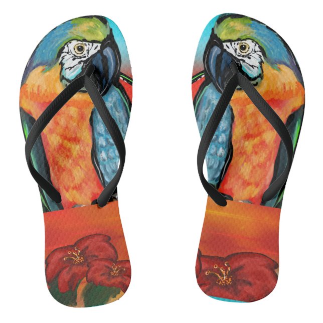 Party Papageien Flip Flops (Fußbett)
