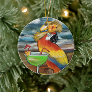 Party Papageien Keramik Ornament