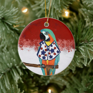 PARTY PAPAGEIEN KERAMIK ORNAMENT