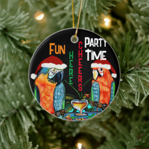 PARTY PAPAGEIEN KERAMIK ORNAMENT