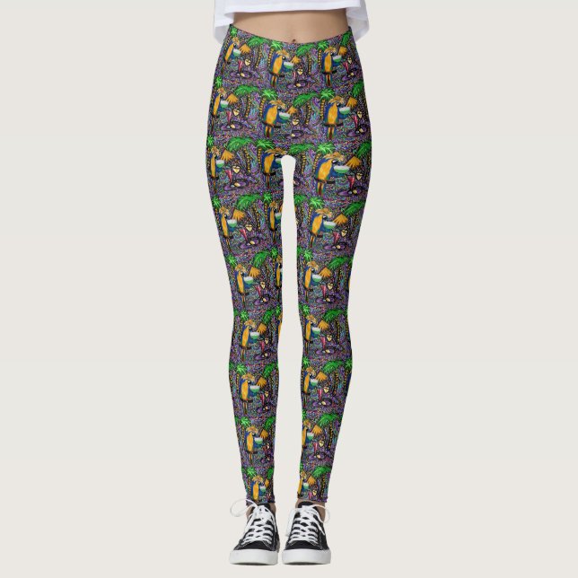 Party Papageien Leggings (Vorderseite)