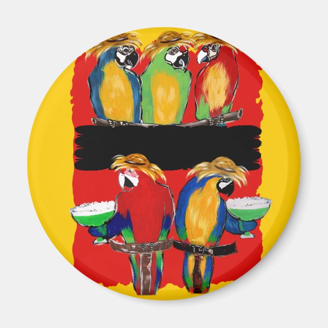 PARTY PAPAGEIEN MAGNET (Vorne)