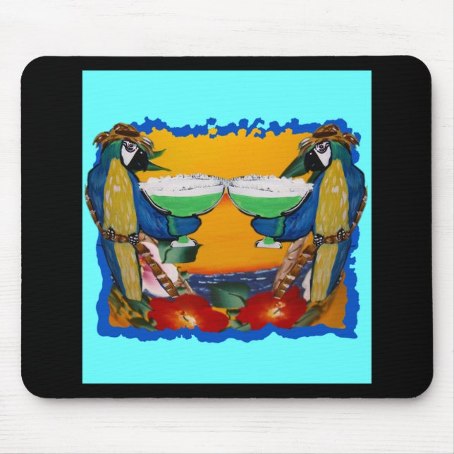 Party Papageien Mousepad (Vorne)