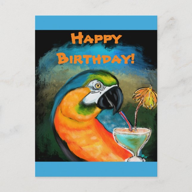 Party Papageien Postkarte (Vorderseite)