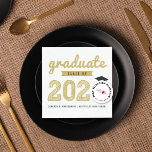 Party Paper 2025 Class Bold Gold Sketch Graduation Serviette