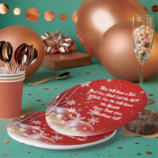 Party Paper Plate wird sie ein Sonntag Weihnachten Pappteller (Multi)