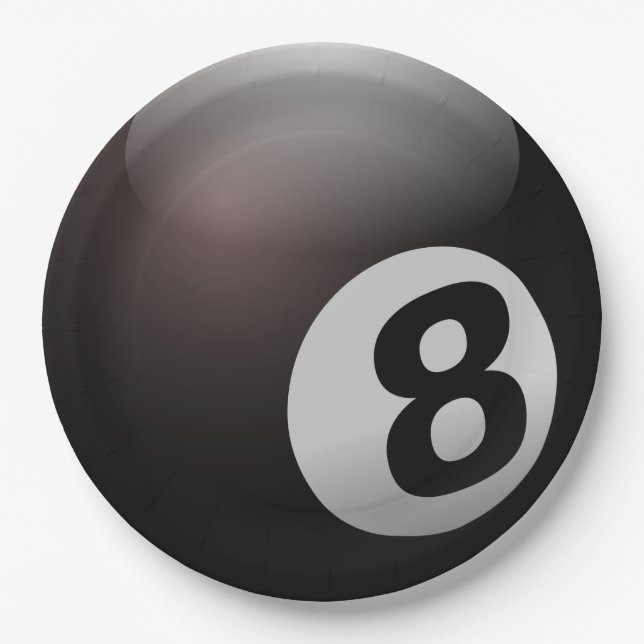 Party-Papier-Teller des Pool-8-Ball Pappteller (Vorderseite)