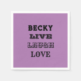 Party Papierservietten LIVE LAUGH LIEBE NAME LILA